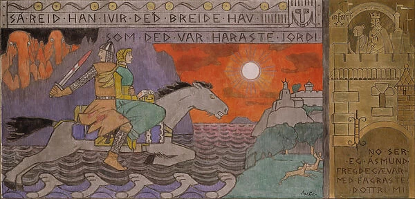 Asmund and the Princess riding Home. Artist: Munthe, Gerhard (1849-1929)