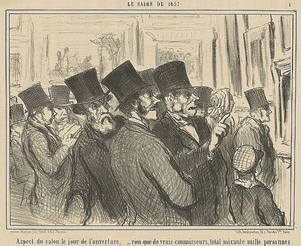 Aspect de salon le jour de l'ouverture... 19th century. Creator: Honore Daumier
