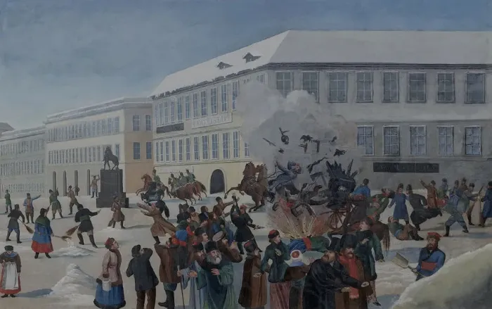 Framed Print : The Assassination of Alexander II on 13 March 1881. Artist: Anonymous Framed Print : The Assassination of Alexander II on 13 March 1881. Artist: Anonymous