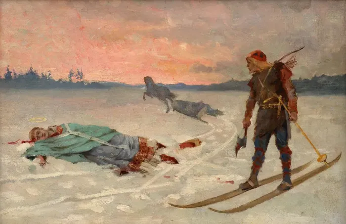 Framed Print : The Assassination of Bishop Henrik by Lalli Framed Print : The Assassination of Bishop Henrik by Lalli