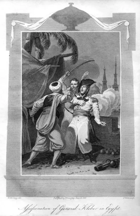 Framed Print : The assassination of General Kleber in Egypt, 1816. Artist: T Wallis