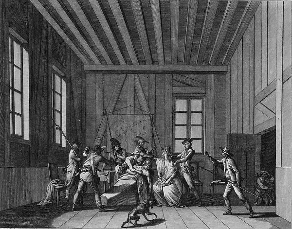 The Assassination of Jean-Paul Marat, c. 1795. Artist: Berthault, Pierre Gabriel (1748-1819)