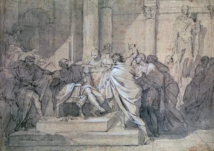 Framed Print : Assassination of Julius Caesar, c1749-1821. Artist: Laurent Pecheux Framed Print : Assassination of Julius Caesar, c1749-1821. Artist: Laurent Pecheux