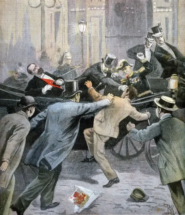 Framed Print : Assassination of Marie Francois Sadi Carnot, President of the French Third Republic, 1894 Framed Print : Assassination of Marie Francois Sadi Carnot, President of the French Third Republic, 1894