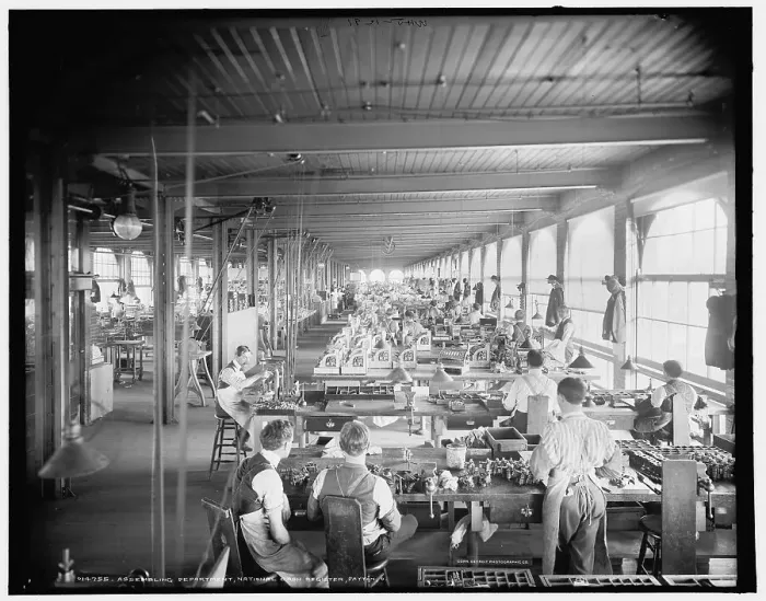 Framed Print : Assembling department, National Cash Register, Dayton, Ohio, c1902. Creator: William H. Jackson