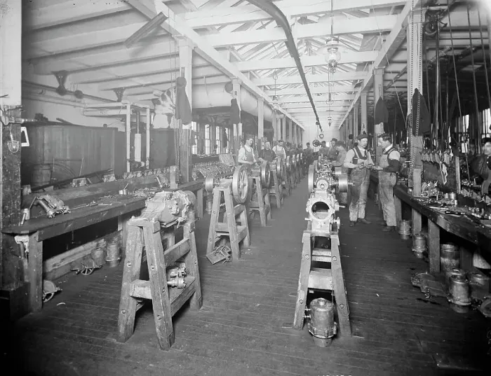 Framed Print : Assembling room, Leland & Faulconer Manufacturing Co. Detroit, Mich. 1903 Nov. Creator: Unknown. Assembling room, Leland & Faulconer Manufacturing Co. Detroit, Mich. 1903 Nov. Creator: Unknown Framed Print : Assembling room, Leland & Faulconer Manufacturing Co. Detroit, Mich. 1903 Nov. Creator: Unknown. Assembling room, Leland & Faulconer Manufacturing Co. Detroit, Mich. 1903 Nov. Creator: Unknown