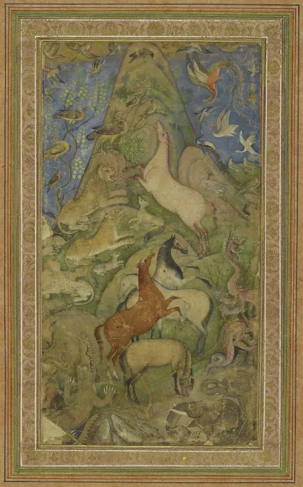 Framed Print : An assembly of animals and birds, c1610. Creator: Anon Framed Print : An assembly of animals and birds, c1610. Creator: Anon