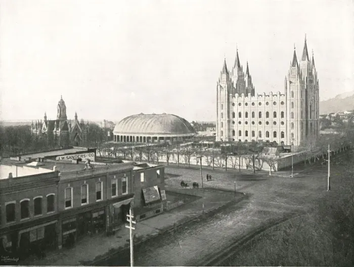 Framed Print : The Assembly Hall, Tabernacle and Mormon Temple, Salt Lake City, USA, 1895. Creator Framed Print : The Assembly Hall, Tabernacle and Mormon Temple, Salt Lake City, USA, 1895. Creator
