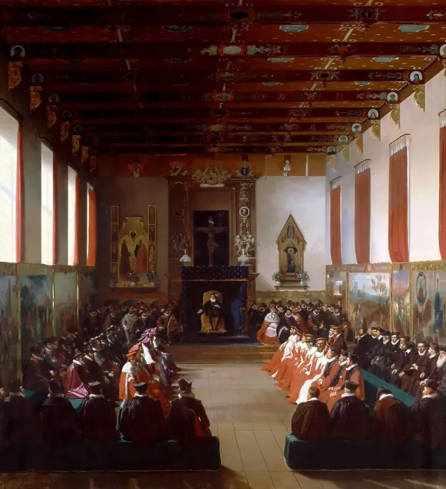 Framed Print : The Assembly of Notables at Rouen by Henry IV in 1596. Artist: Alaux, Jean (1786-1864)