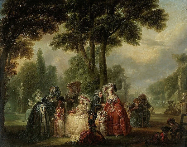 Assembly in a park, c1785. Creator: Francois Louis Joseph Watteau