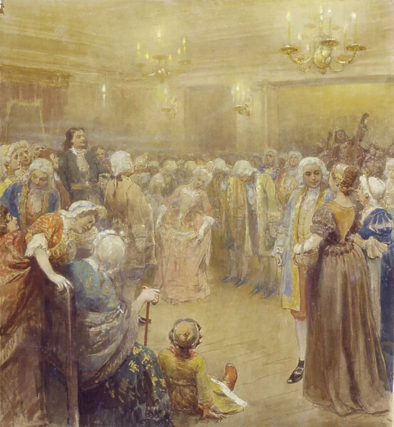 The Assembly at the time of Peter I. Artist: Lebedev, Klavdi Vasilyevich (1852-1916)