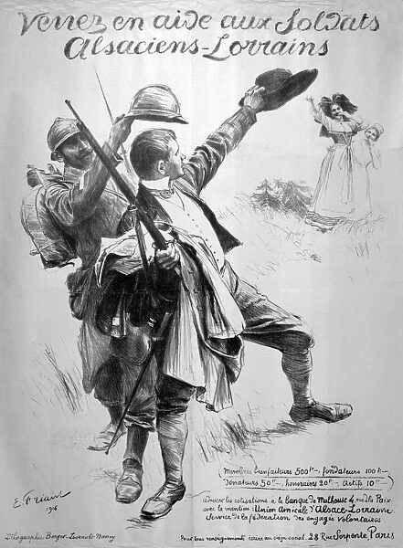 Assist the Alsatian soldiers, French World War I poster, 1916