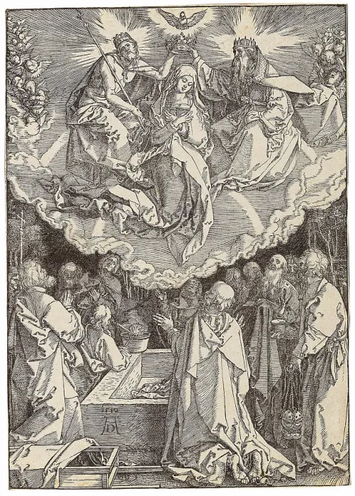 Framed Print : The Assumption of the Blessed Virgin Mary, from The Life of the Virgin, 1510. Creator: Dürer, Albrecht (1471-1528) Framed Print : The Assumption of the Blessed Virgin Mary, from The Life of the Virgin, 1510. Creator: Dürer, Albrecht (1471-1528)
