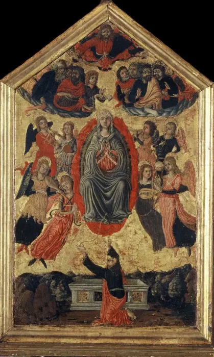 Framed Print : The Assumption of the Blessed Virgin Mary and The Girdle of Thomas, 15th century Framed Print : The Assumption of the Blessed Virgin Mary and The Girdle of Thomas, 15th century