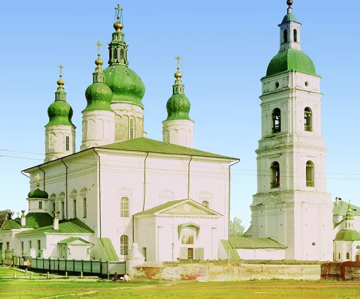 Framed Print : Assumption Cathedral in the city of Tobolsk from the west, 1912. Creator: Sergey Mikhaylovich Prokudin-Gorsky Framed Print : Assumption Cathedral in the city of Tobolsk from the west, 1912. Creator: Sergey Mikhaylovich Prokudin-Gorsky