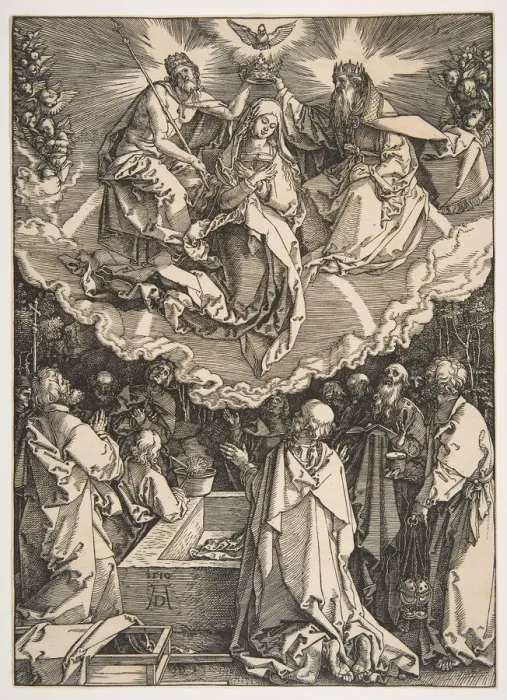 Framed Print : The Assumption and Coronation of the Virgin, from The Life of the Virgin, 1510 Framed Print : The Assumption and Coronation of the Virgin, from The Life of the Virgin, 1510