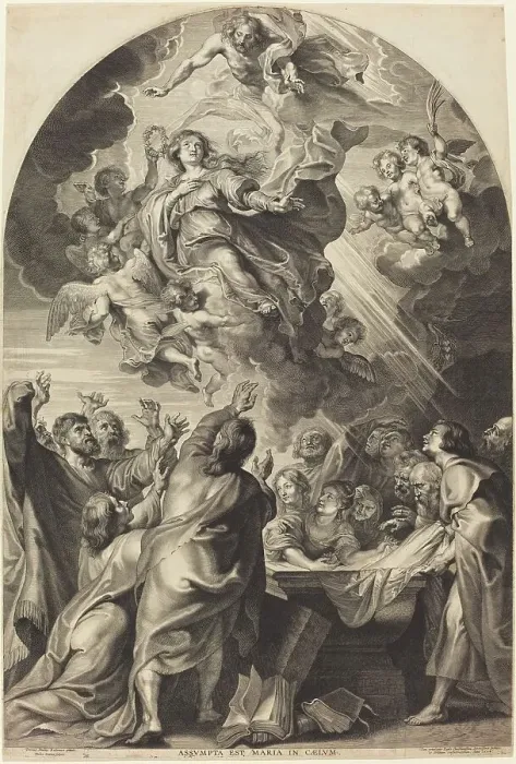 Framed Print : The Assumption of the Virgin, 1624. Creator: Paulus Pontius Framed Print : The Assumption of the Virgin, 1624. Creator: Paulus Pontius
