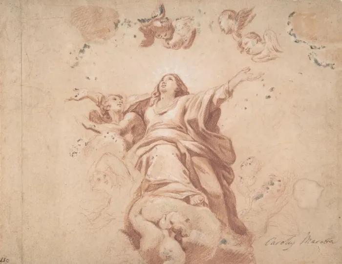 Framed Print : Assumption of the Virgin (after Carlo Maratta?), 17th century. Creator: Anon Framed Print : Assumption of the Virgin (after Carlo Maratta?), 17th century. Creator: Anon