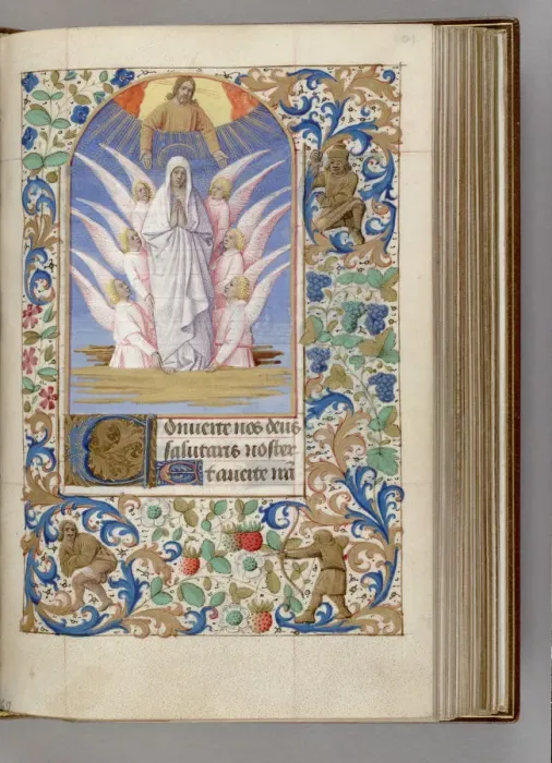 Framed Print : The Assumption of the Virgin (Book of Hours), 1450-1499. Artist: Fouquet, Jean (workshop) Framed Print : The Assumption of the Virgin (Book of Hours), 1450-1499. Artist: Fouquet, Jean (workshop)