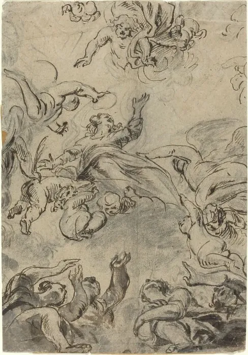 Framed Print : The Assumption of the Virgin, mid 17th century. Creator: Unknown Framed Print : The Assumption of the Virgin, mid 17th century. Creator: Unknown