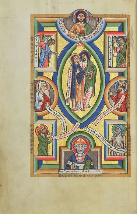 Framed Print : The Assumption of the Virgin; Stammheim Missal, probably 1170s. Creator: Unknown Framed Print : The Assumption of the Virgin; Stammheim Missal, probably 1170s. Creator: Unknown