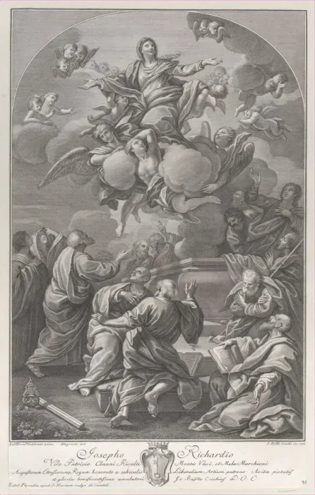 Framed Print : The Assumption of the Virgin, who rises from the tomb surrounded by Apostles, 1778 Framed Print : The Assumption of the Virgin, who rises from the tomb surrounded by Apostles, 1778