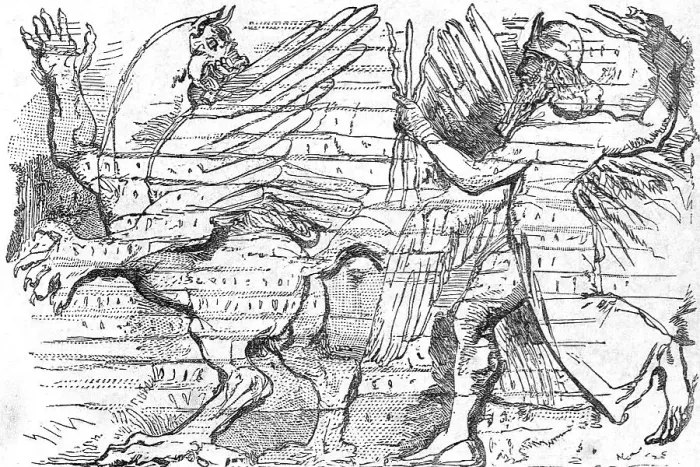 Framed Print : The Assyrian Hercules casting out the Evil Spirit, the Nineveh Court, Crystal Palace, Sydenham, 18 Creator: Unknown Framed Print : The Assyrian Hercules casting out the Evil Spirit, the Nineveh Court, Crystal Palace, Sydenham, 18 Creator: Unknown