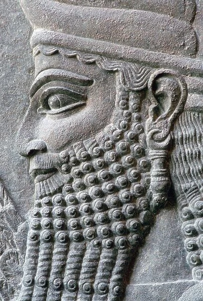 Assyrian relief of a genie protector from the palace of Sargon II at Khorsabad