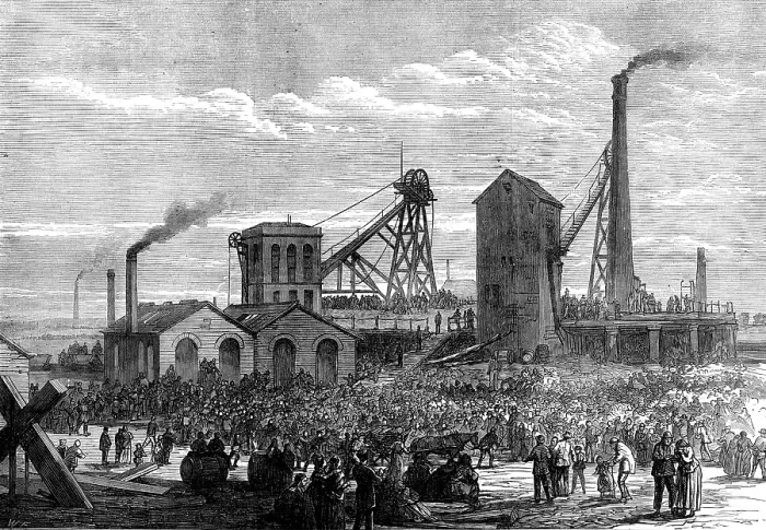 Framed Print : The Astley Deep Pit Colliery, Dukinfield: scene of the late explosion, 1874. Creator: Unknown Framed Print : The Astley Deep Pit Colliery, Dukinfield: scene of the late explosion, 1874. Creator: Unknown