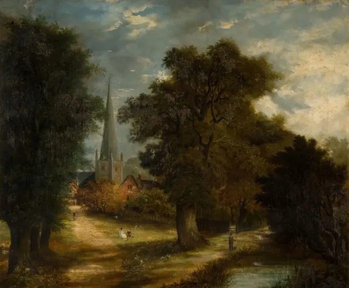 Framed Print : Aston Church and Village, [undated] Now Aston, Birmingham. Creator: Unknown