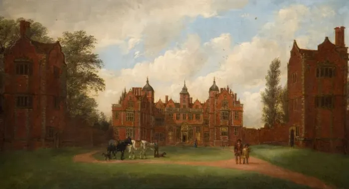 Framed Print : Aston Hall The East Front, 1854. Creator: John Joseph Hughes Framed Print : Aston Hall The East Front, 1854. Creator: John Joseph Hughes