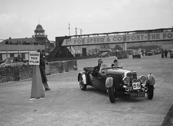 Aston Martin 4-seat open tourer competing in the JCC Rally, Brooklands, Surrey, 1939