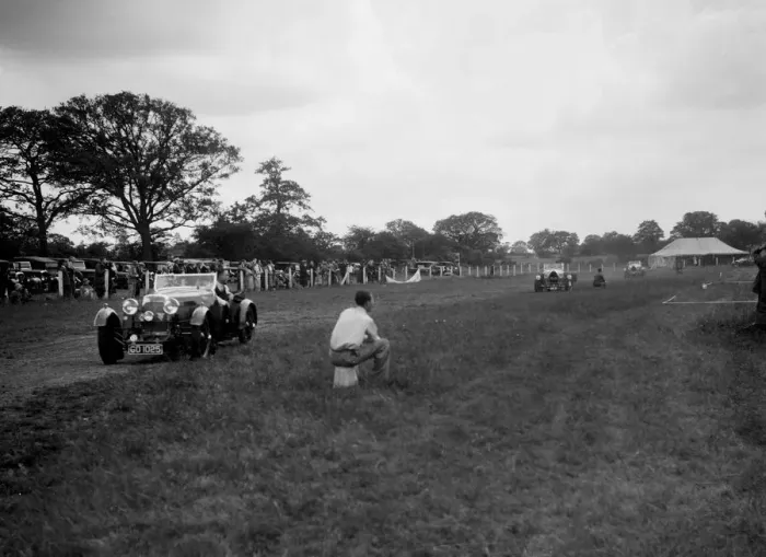 Framed Print : Aston Martin and Bugatti Type 43s taking part in the Bugatti Owners Club gymkhana, 5 July 1931 Framed Print : Aston Martin and Bugatti Type 43s taking part in the Bugatti Owners Club gymkhana, 5 July 1931