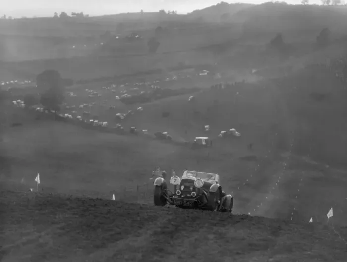Framed Print : Aston Martin competing in the MG Car Club Rushmere Hillclimb, Shropshire, 1935. Artist Framed Print : Aston Martin competing in the MG Car Club Rushmere Hillclimb, Shropshire, 1935. Artist
