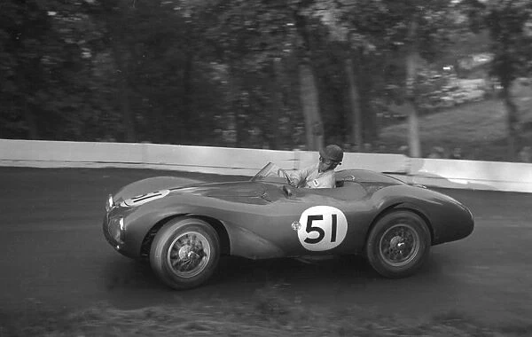 Aston Martin DB3S, Dennis Poore, Prescott hill climb 1954. Creator: Unknown