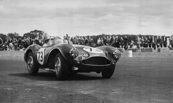 Framed Print : Aston Martin DB3S, racing at Chaterhall 1955. Creator: Unknown Framed Print : Aston Martin DB3S, racing at Chaterhall 1955. Creator: Unknown