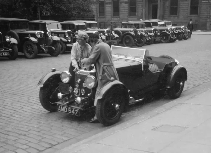 Framed Print : Aston Martin of Kitty Brunell at the RSAC Scottish Rally, 1933. Artist: Bill Brunell Framed Print : Aston Martin of Kitty Brunell at the RSAC Scottish Rally, 1933. Artist: Bill Brunell