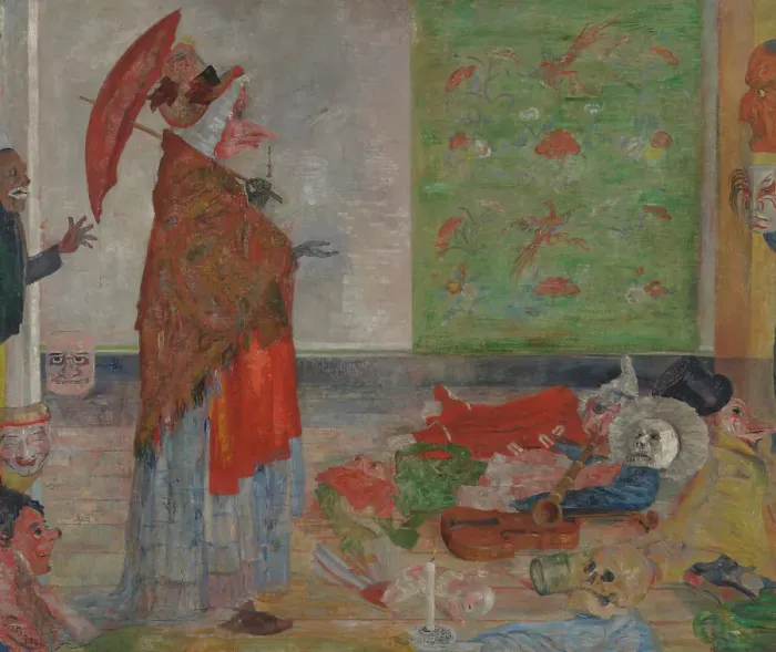 Framed Print : Astonishment of the Mask Wouse, 1889. Creator: James Ensor