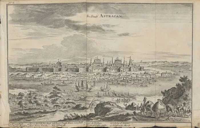 Framed Print : Astrakhan (From: Drie aanmerkelyke reizen), 1675. Artist: Struys, Jan Jansz. (1630-1694) Framed Print : Astrakhan (From: Drie aanmerkelyke reizen), 1675. Artist: Struys, Jan Jansz. (1630-1694)