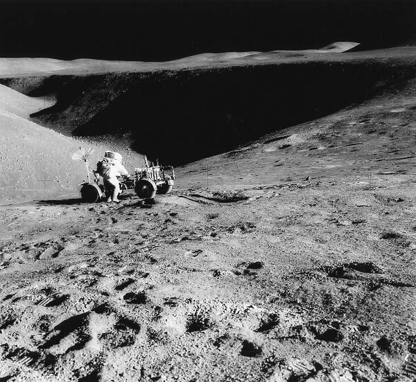 Astronaut David Scott (b1932) on the slope of Hadley Delta during Apollo 15, 1971. Artist: NASA