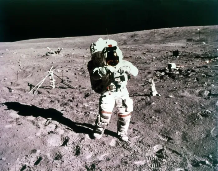 Framed Print : Astronaut John Young on the lunar surface, Apollo 16 mission, 21 April 1972. Creator: Charles Duke