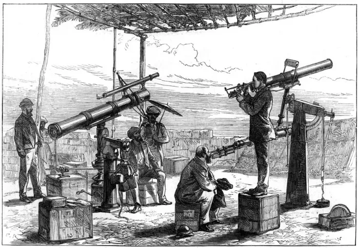 Framed Print : Astronomers waiting for an eclipse, India, 1872 Framed Print : Astronomers waiting for an eclipse, India, 1872