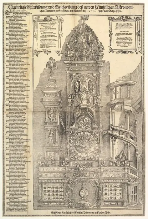 Framed Print : Astronomical Clock in the Cathedral in Strasbourg, 1574. Creator: Tobias Stimmer Framed Print : Astronomical Clock in the Cathedral in Strasbourg, 1574. Creator: Tobias Stimmer