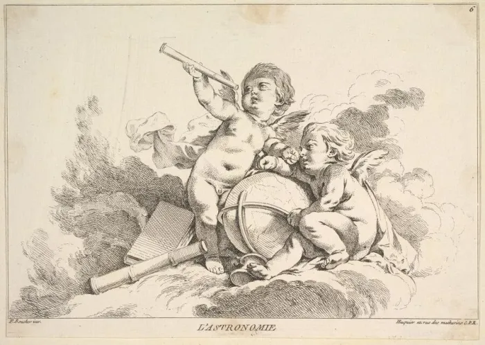 Framed Print : Astronomy. Creator: Louis Felix de la Rue Framed Print : Astronomy. Creator: Louis Felix de la Rue
