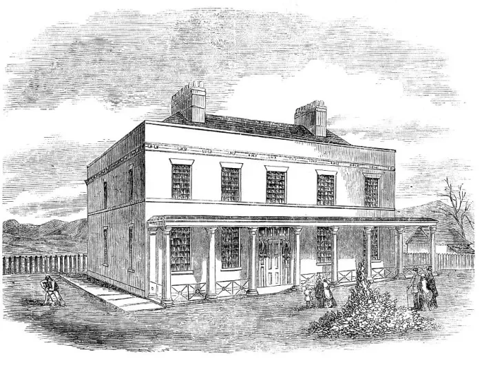 Framed Print : Asylum for the Temporary Reception of Insane Soldiers, at Fort Pitt, Chatham, 1857. Creator: Unknown Framed Print : Asylum for the Temporary Reception of Insane Soldiers, at Fort Pitt, Chatham, 1857. Creator: Unknown