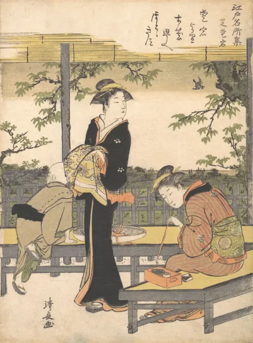 Framed Print : Atago Hill at Shiba, ca. 1783. Creator: Torii Kiyonaga Framed Print : Atago Hill at Shiba, ca. 1783. Creator: Torii Kiyonaga
