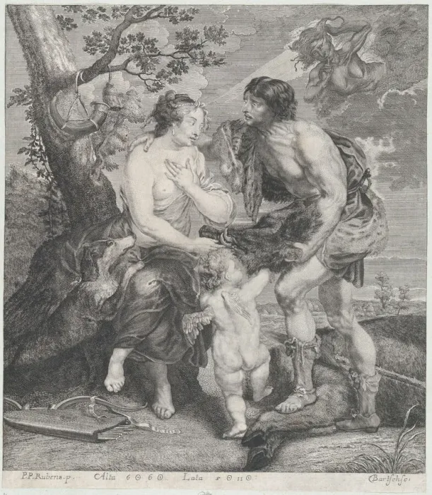 Framed Print : Atalanta and Meleager, ca. 1670-90. Creator: Johann Gottfried Bartsch Framed Print : Atalanta and Meleager, ca. 1670-90. Creator: Johann Gottfried Bartsch