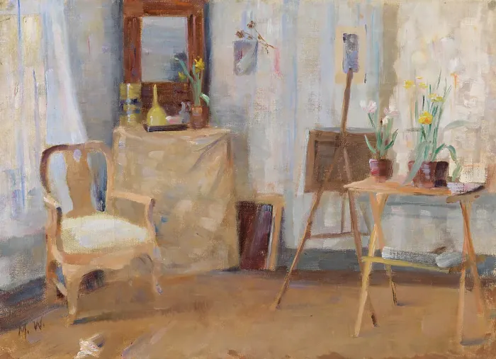 Framed Print : In the Atelier, 1880-1889. Creator: Maria Wiik Framed Print : In the Atelier, 1880-1889. Creator: Maria Wiik