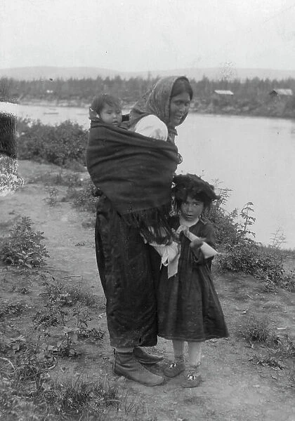 Athapascan Indian mother and children, between c1900 and 1923. Creator: Unknown