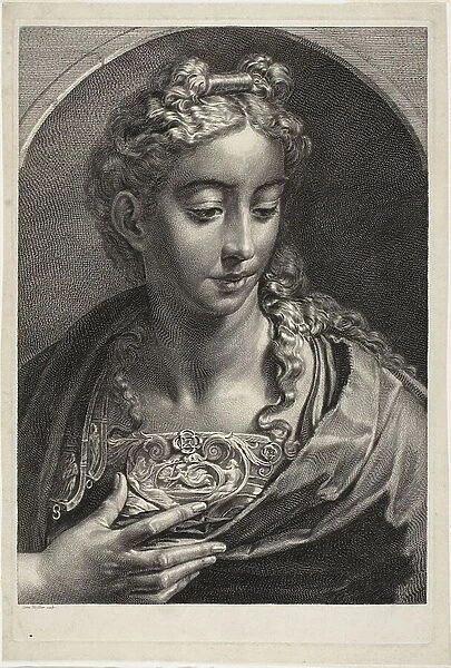 Athena, from Cabinet Reynst; Variarum imaginum a celeberrimis artificibus pictarum... c. 1650. Creator: Cornelis de Visscher